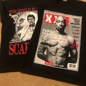 Scarface & Tupac Shakur graphic tshirt